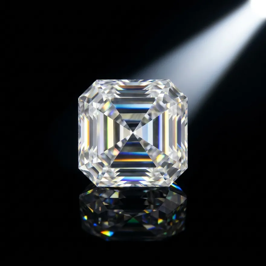 Asscher-cut lab-grown diamond