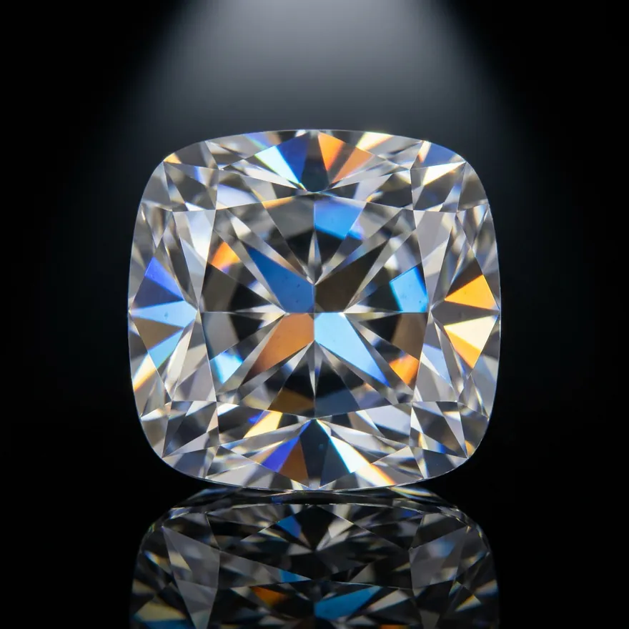 Cushion-cut lab-grown diamond