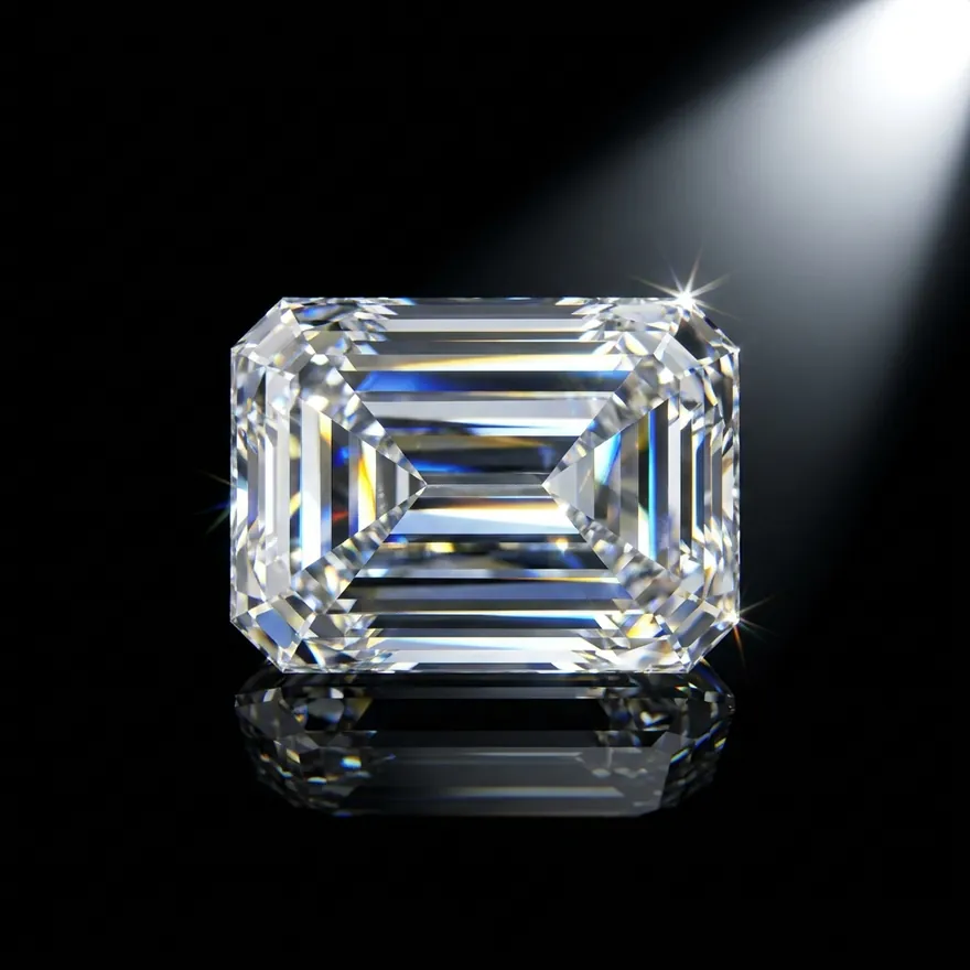 Emerald-cut lab-grown diamond