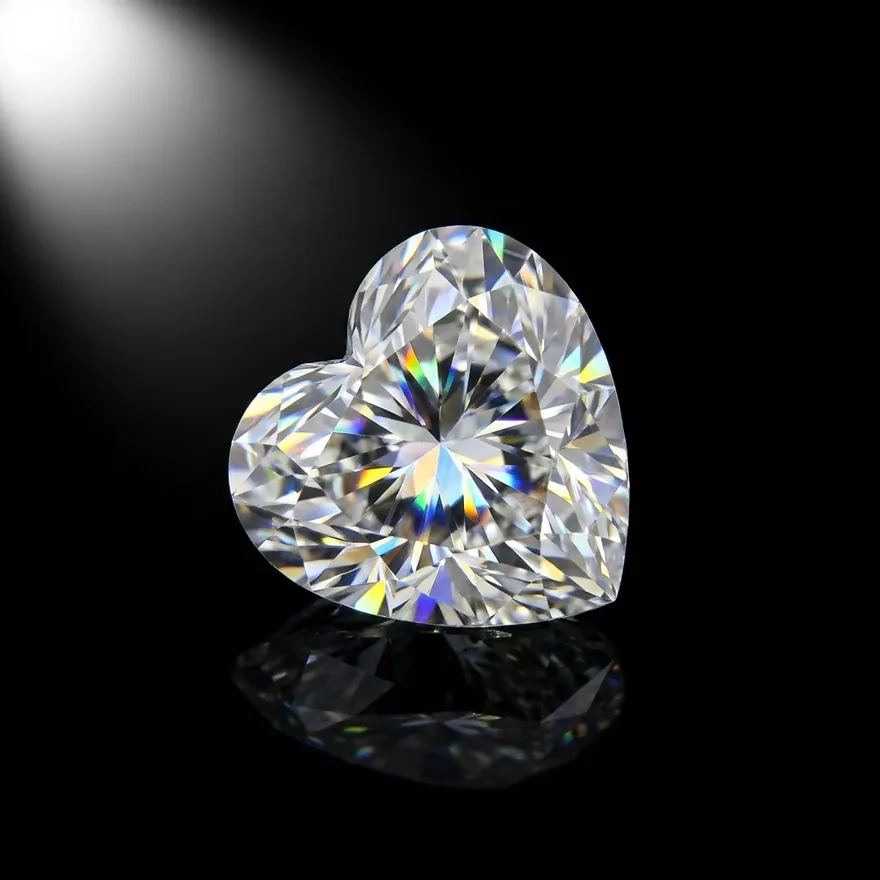 Heart-cut lab-grown diamond