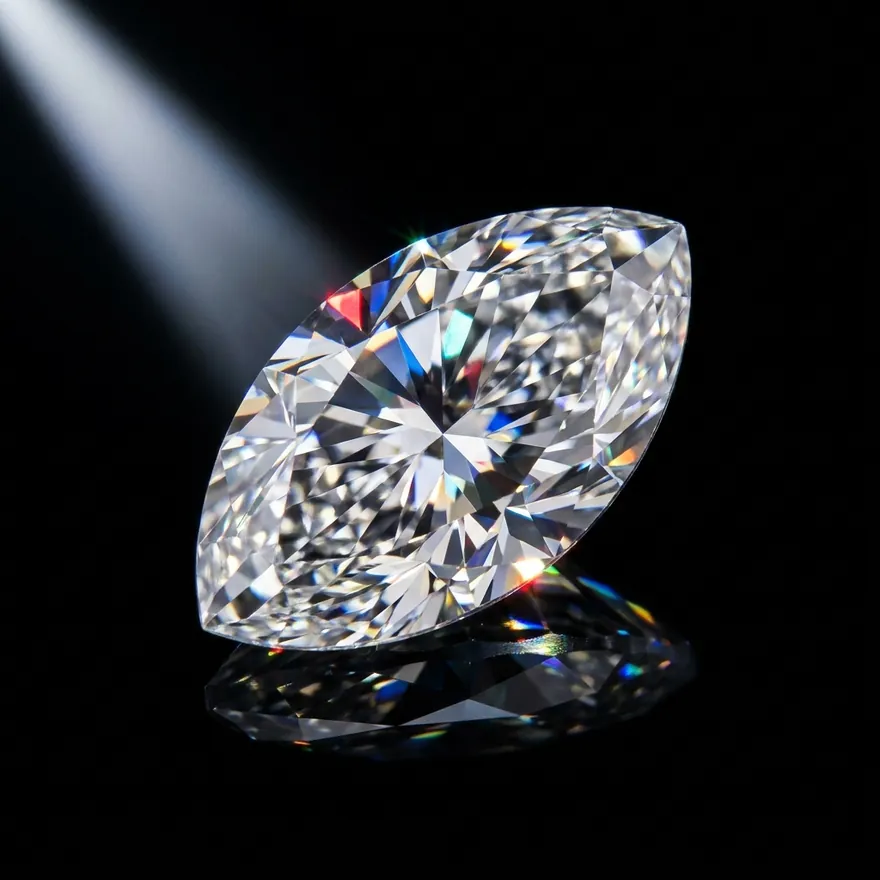 Marquise-cut lab-grown diamond