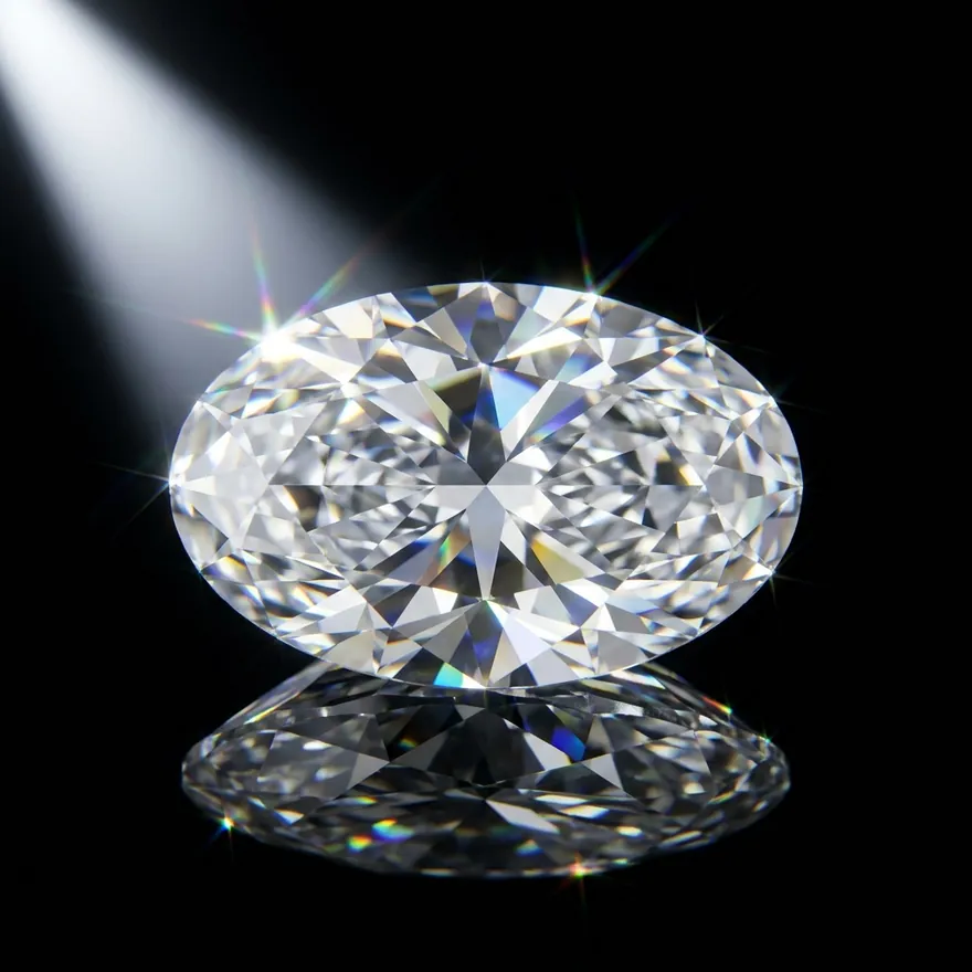 Oval-cut lab-grown diamond