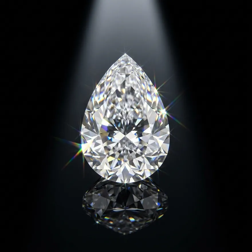 Pear-cut lab-grown diamond