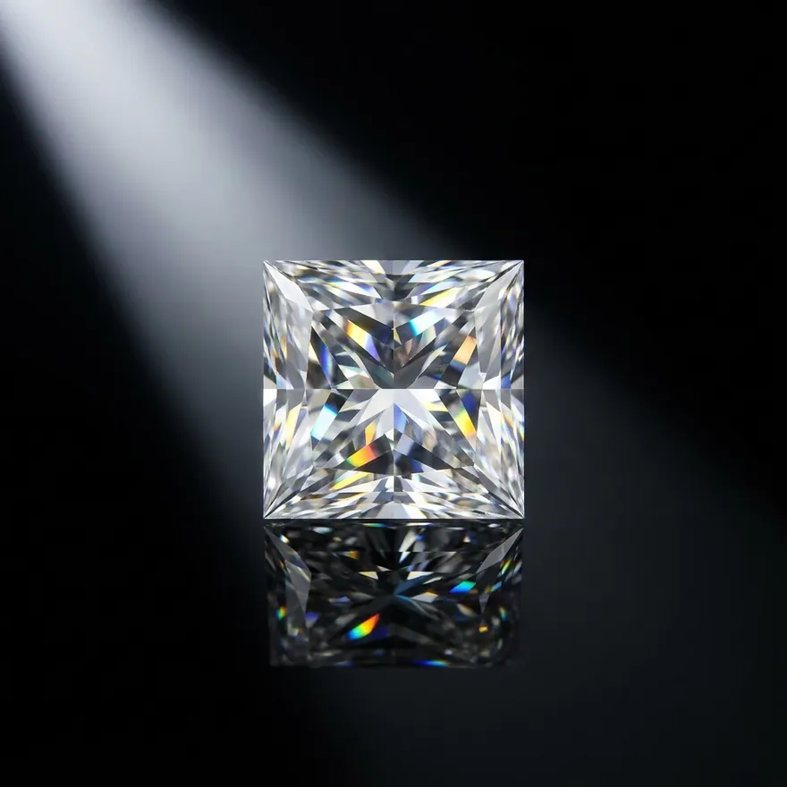 Princess-cut lab-grown diamond