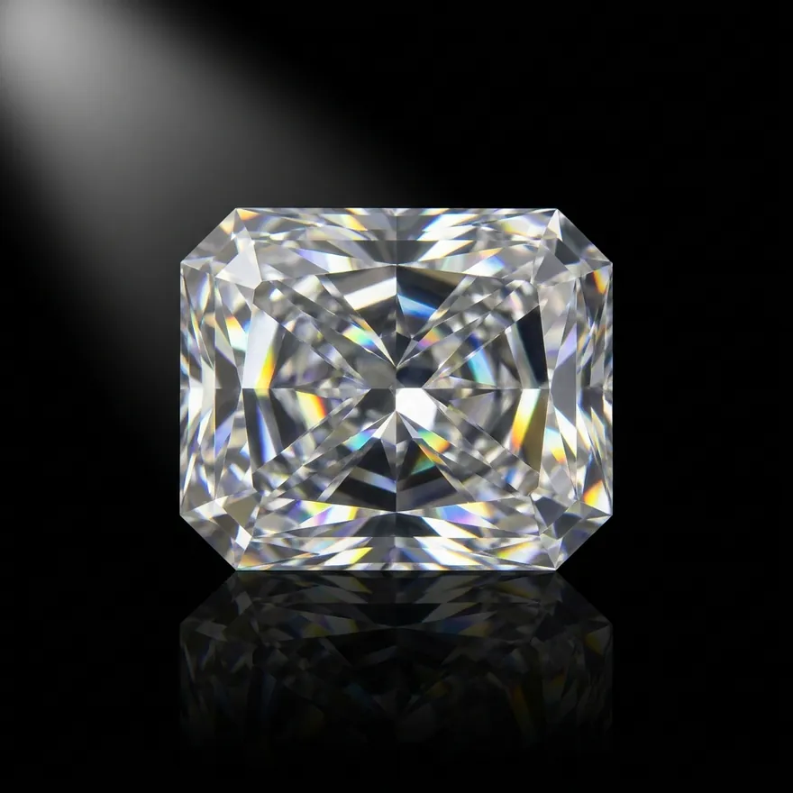 Radiant-cut lab-grown diamond